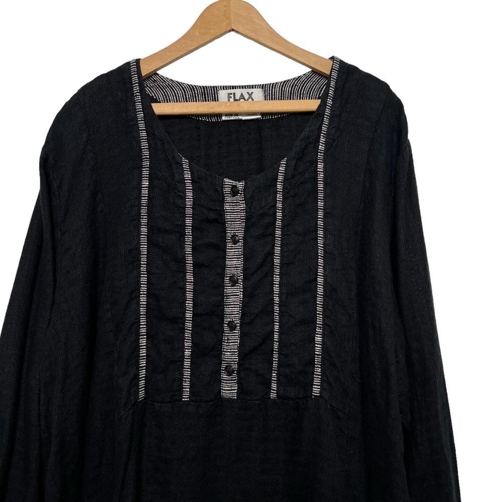 Flax 100% Linen Tunic Top Button Front Lagenlook … - image 3